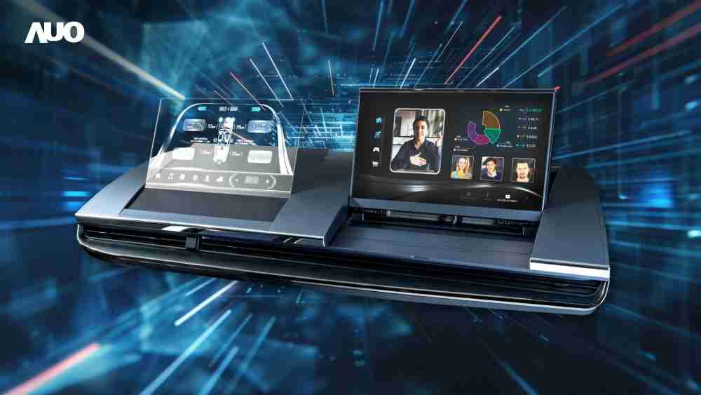 NG大舞台Micro LED Display HMI解决方案打造透明Micro LED前座仪表，，呈现信息并保留驾驶视野开阔；亦为副驾驶座乘客打造收放自如的Micro LED屏幕，，在不影响显示质量的前提于显示区内建镜头，，，让用户能与视讯对象直接眼神接触，，，提供绝佳的双向沟通体验