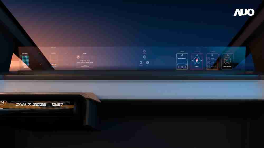 NG大舞台无界透明显示接口(Horizon Image Glass)透过车运算方案整合仪表板、、、、中控台及副驾显示器，，，，一体式全景呈现，，，，提供乘用者清晰的前方视野、、、行车必要信息与娱乐功能